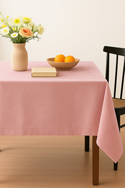 De'Vor Velvet Textured Tablecloth |   Stylish, Soft, Stain-Resistant Dusty Pink Tablecloth