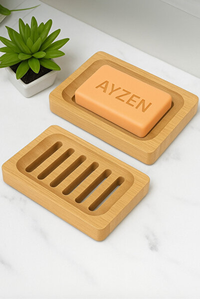 Aychra Ahşap Bambu Katı El Sabunluğu-4 Köşeli