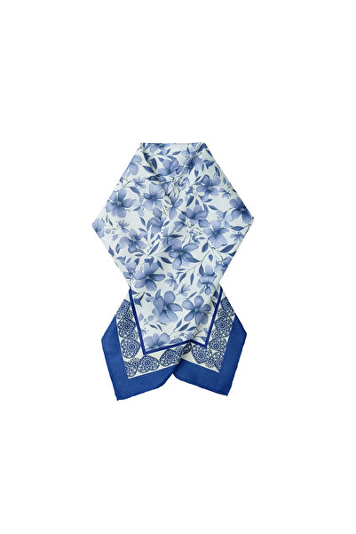 Sultan İpek Çiçek Desenli Fular / Bandana 52x52