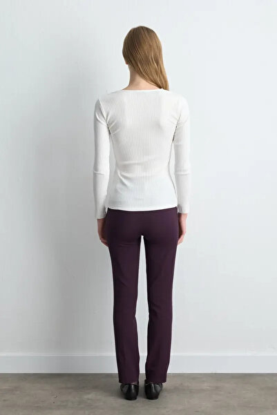 Gusto Heart Collar Cotton Blouse - Ecru