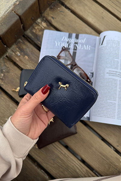 La La'Graccio Paris La'Graccio Paris Women's Move Soft Leather Handy Wallet Navy Blue