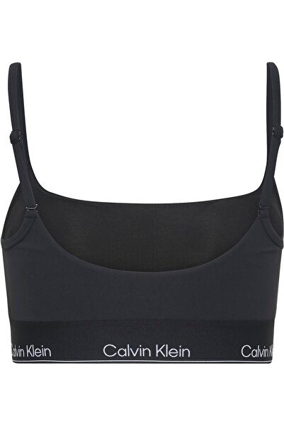 Calvin Klein Wo - حمالة صدر رياضية للنساء ذات دعم منخفض باللون الأسود