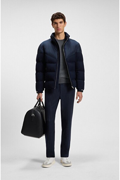 BOSS Men's Basic Wool Round Neck Gray Sweater 50476364-030