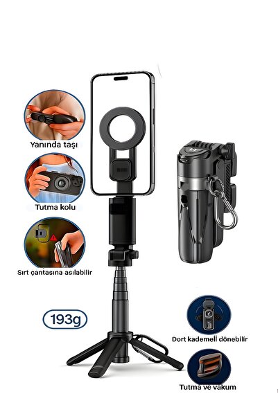 DEANB Magsafe Mıknatıslı 41.5 cm 360° Ayarlanabilir Bluetooth Alüminyum Telef...