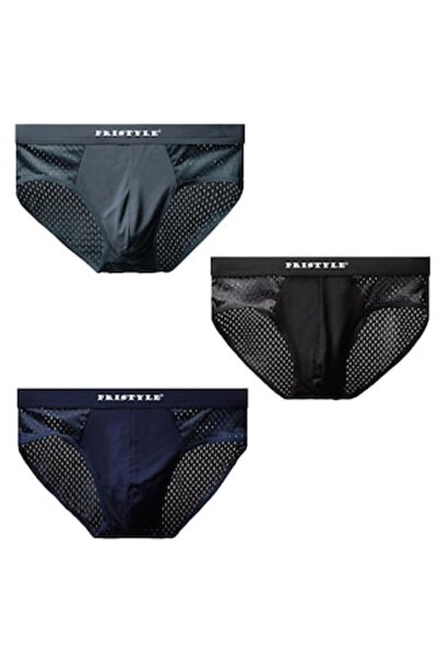 PriStyle Set of 3 Breathable Men's Briefs, Quick-Dry, Size M