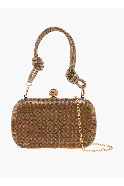 Flora Bella by Shoexpress Embellished Clutch with Chain Strap - D 4.5 cms