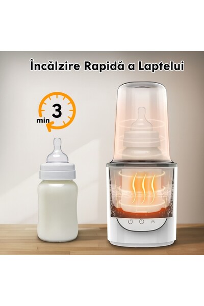 REVIO TECH 5-in-1 Bottle Warmer and Sterilizer, 200W, LED Digital Display, Multicolor, 22x15x10 cm