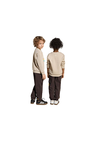 adidas Lk Sim Jog Children's Casual Tracksuit Set Jl9197 Cream