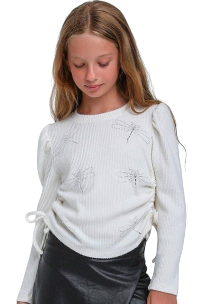 İrem Çocuk Giyim فستان بناتي بأكمام بالون مع أربطة جانبية قابلة للتعديل، لون ...