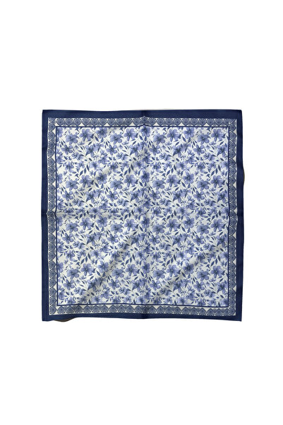 Sultan İpek Çiçek Desenli Fular / Bandana 52x52