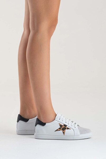 Zeynep Sıradağlı Brendon Women's Sneakers White-Leopard-Black