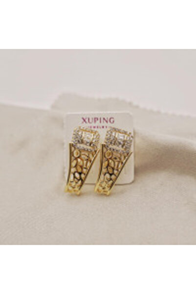 XUPING JEWELRY 18k Gold Plated Earrings with Zirconia Stones