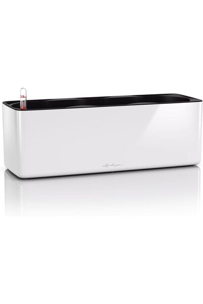 Lechuza Trio Glossy Self-Watering Garden Planter 13670, White, H14 x L40 x W14 cm