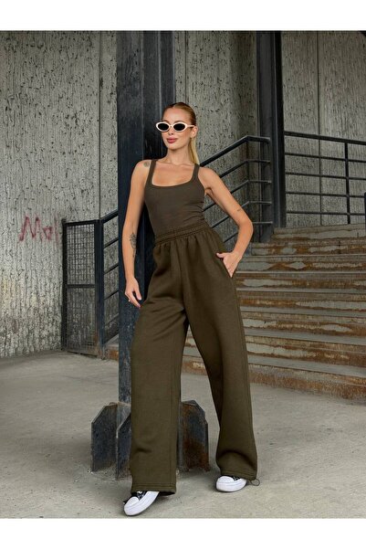 b buhari bykoc High Waist Elasticated Leg Double Pocket 3 Thread Sweatpants