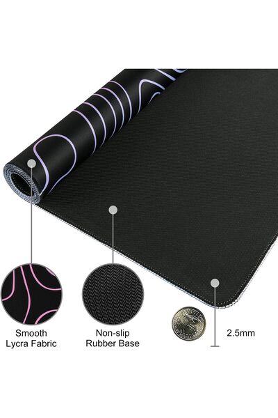 genernic iLeadon Large Extended Gaming Mouse Pad 35.4x15.75in — Water-Resistant, Anti-Slip, Stitched Edges