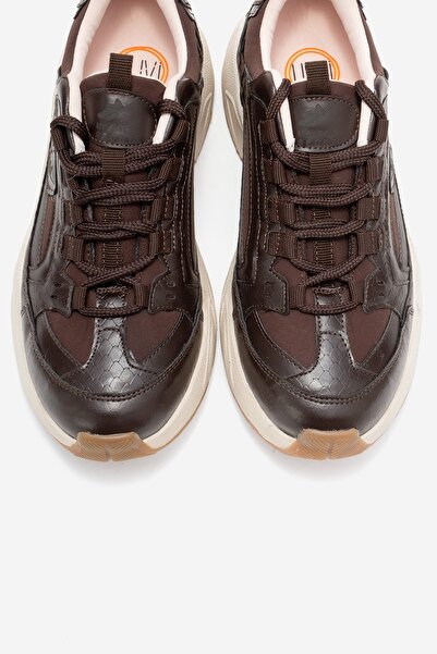 LuviShoes Letty Brown Print Scuba Women's Sneakers