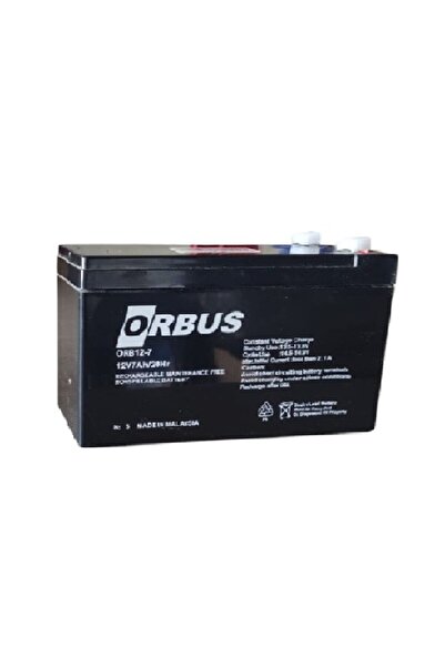 ORBUS 12V 7Ah AMPER AGM JEL AKÜ EBATLAR: 150x65x90mm
