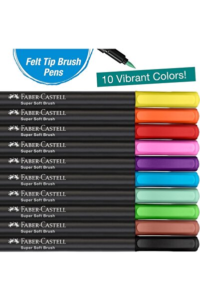 Generic Faber-Castell Brush Pens Black Edition - Cardboard Box of 10, Fine