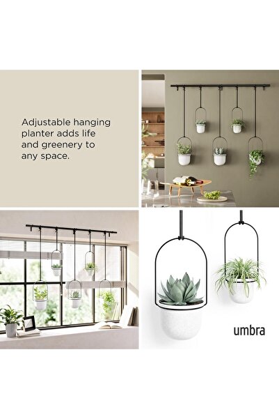 umbra Triflora Hanging Planters, Set of 5, White, Polypropylene (PP)