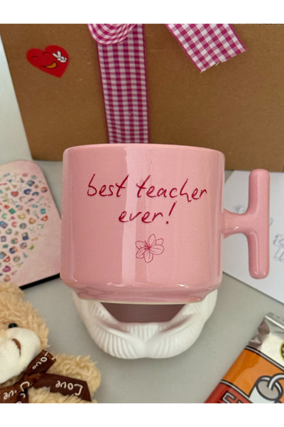 Pink Best Teacher Ever Written Teachers' Day Mug – Special Design Ceramic Gift