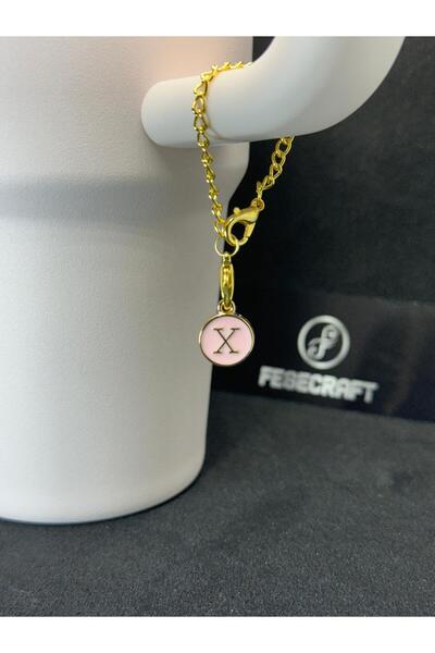 FESECRAFT X Letter Pink Charm Stnly Quencher Compatible Thermos Accessory Bag...