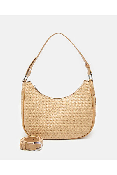 REDTAG Women Beige Textured Handbag