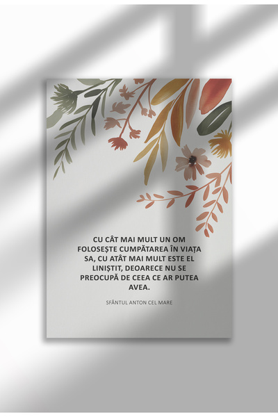 21mxm Religious Canvas Poster in Romanian Language – Unframed Digital Print on Canvas - Temperance in His Life