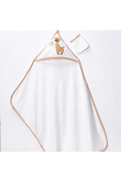 TANIŞ BEBE منشفة أطفال مطرزة على شكل زرافة من عمر 0 إلى 12 شهرًا - منشفة حمام...