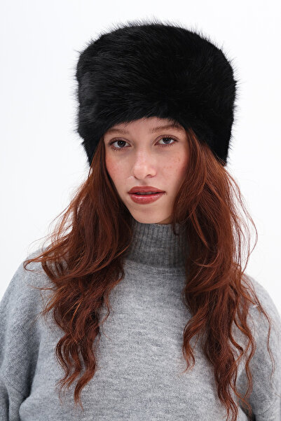 Addax Fur Plush Hat Şpk1091