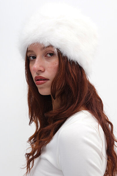 Addax Fur Plush Hat Şpk1091