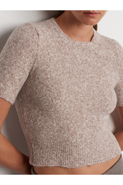 Dilvin Wool Blend Short Sleeve Knitwear Sweater