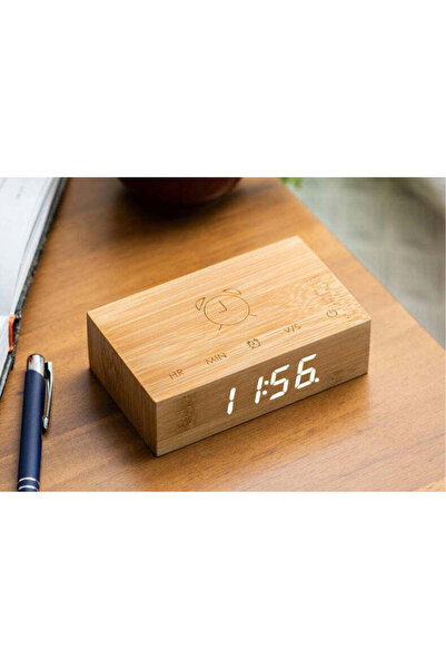 Gingko Flip Click Clock - Bamboo