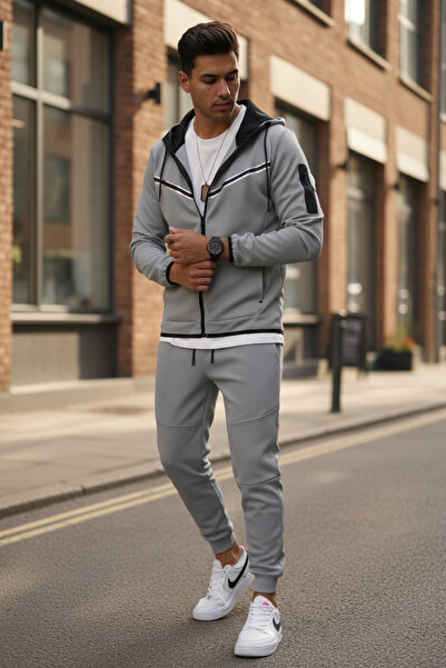 dehaine Men's tracksuit, sweatshirt + pants, Padded, RM09