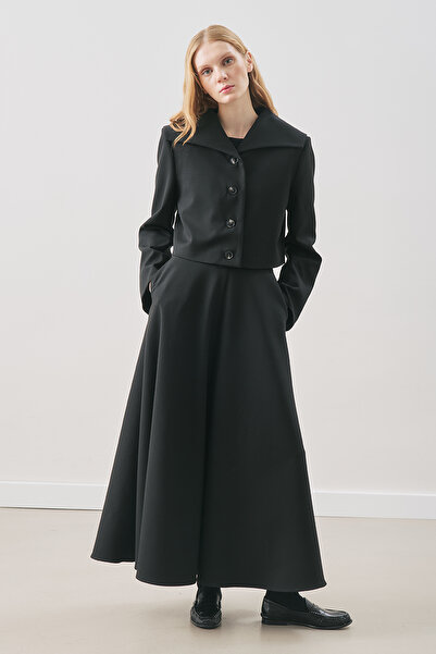 Manuka Loren Short Wide Collar Jacket Black