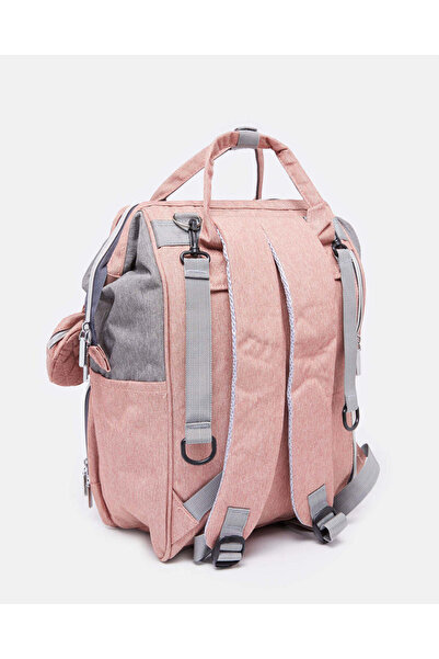 REDTAG Pink And Grey Diaper Bag With Changing Matt