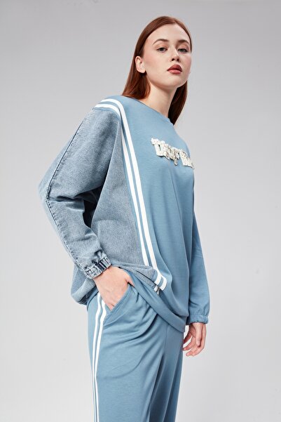 Hatun Atila Hatunatila Modal Fabric and Jeans Garnished Suit - 7843