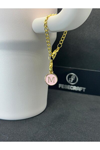 FESECRAFT M Letter Pink Charm Stnly Quencher Compatible Thermos Accessory Bag Accessory