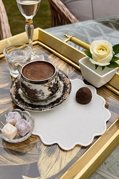 Konyaaltı Çeyizevi 6’ lı Nakışlı Kokteyl Peçete Kahve Yanı Sunum