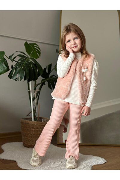 CoolCix New Season Transitional Cotton Plush Vest Set ̇ Leggings 3-Piece Set