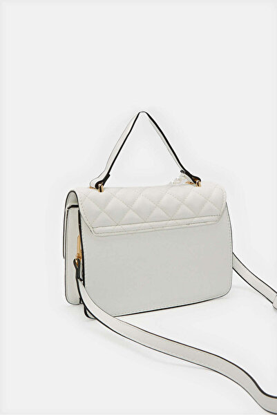 REDTAG Women White Pearl Chain Day Bag