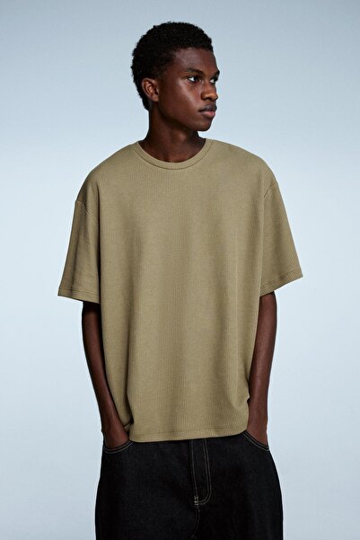 Bershka Textured short sleeve T-shirt