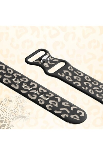 bbtech Xiaomi Watch S1/S1 Pro/S1 Active/Mibro X1/Redmi Watch 5 Active/Lite 22mm Leopard Pattern Silicone Strap