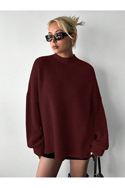 Sea Style Pulover supradimensionat tip tricotaj Half Fisherman