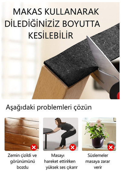 Genel Markalar 4 Ad Yapışkanlı Keçe Mobilya Masa Sandalye Parke Zemin Ayak Koruyucu Kaydırmaz Keçesi 120MM x 240MM