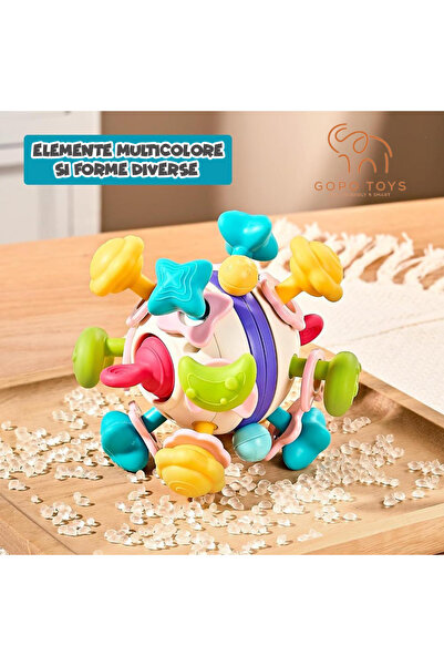 Gopo Toys Montessori Sensory Educational Toy for Children, Space Ball with Teething Elements