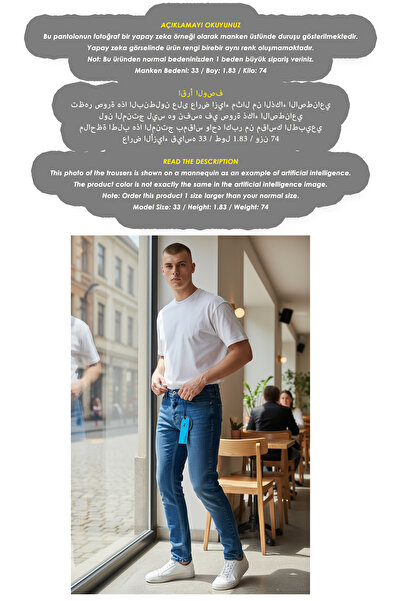 Denim Republic Men's Jeans Slim Fit Stretch Fabric Blue Slim Fit