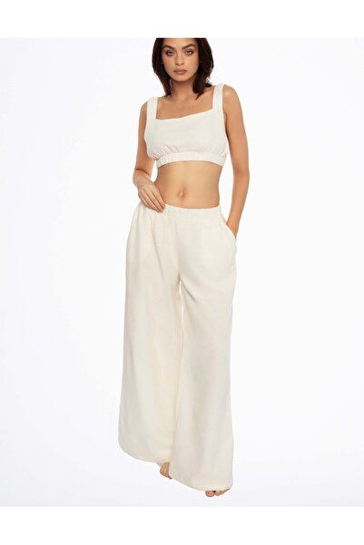 ESOTIQ Women's Crop Top Wide Straps Sleeveless Bralette Style Viscose Cotton & Linen | Soley