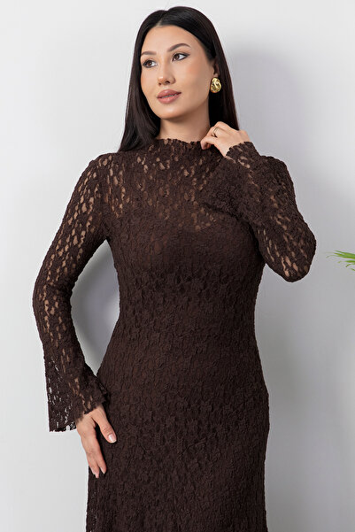 PULLIMM Рокля с подплатена дантела и стояща яка NY3066