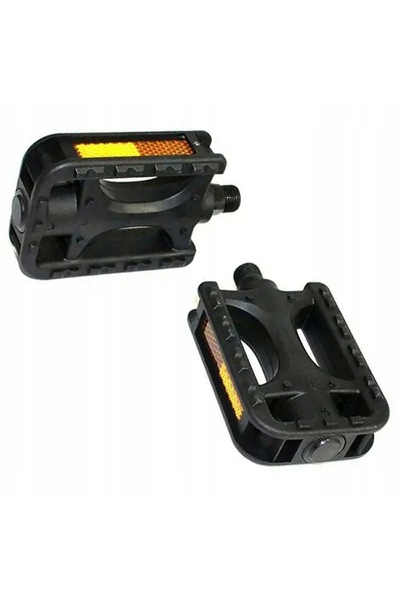 zola Set of 2 bicycle pedals, 9/16'' mounting thread, 14 mm, reflective, 2.8 x 7.4 x 9.8 cm, black