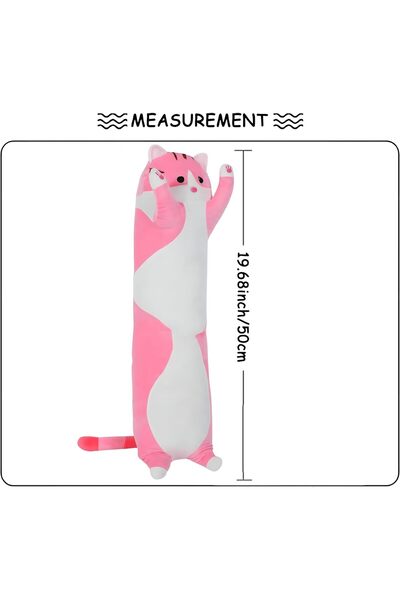 AYEBIA Lovely Plush Cat Doll Cute Cartoon Soft Stuffed Kitten Pillow Long Sleeping Pillow Doll 50cm